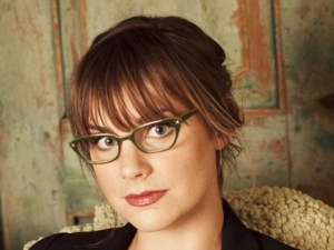 Rachel wearing Thirty Six Green friezeframes